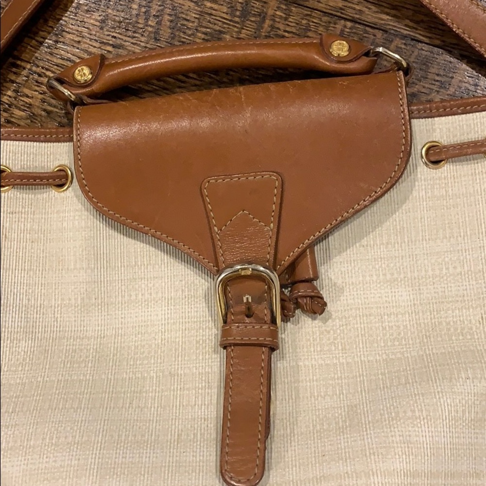 White and Brown Vintage Louvier Bag - Picture 3 of 11